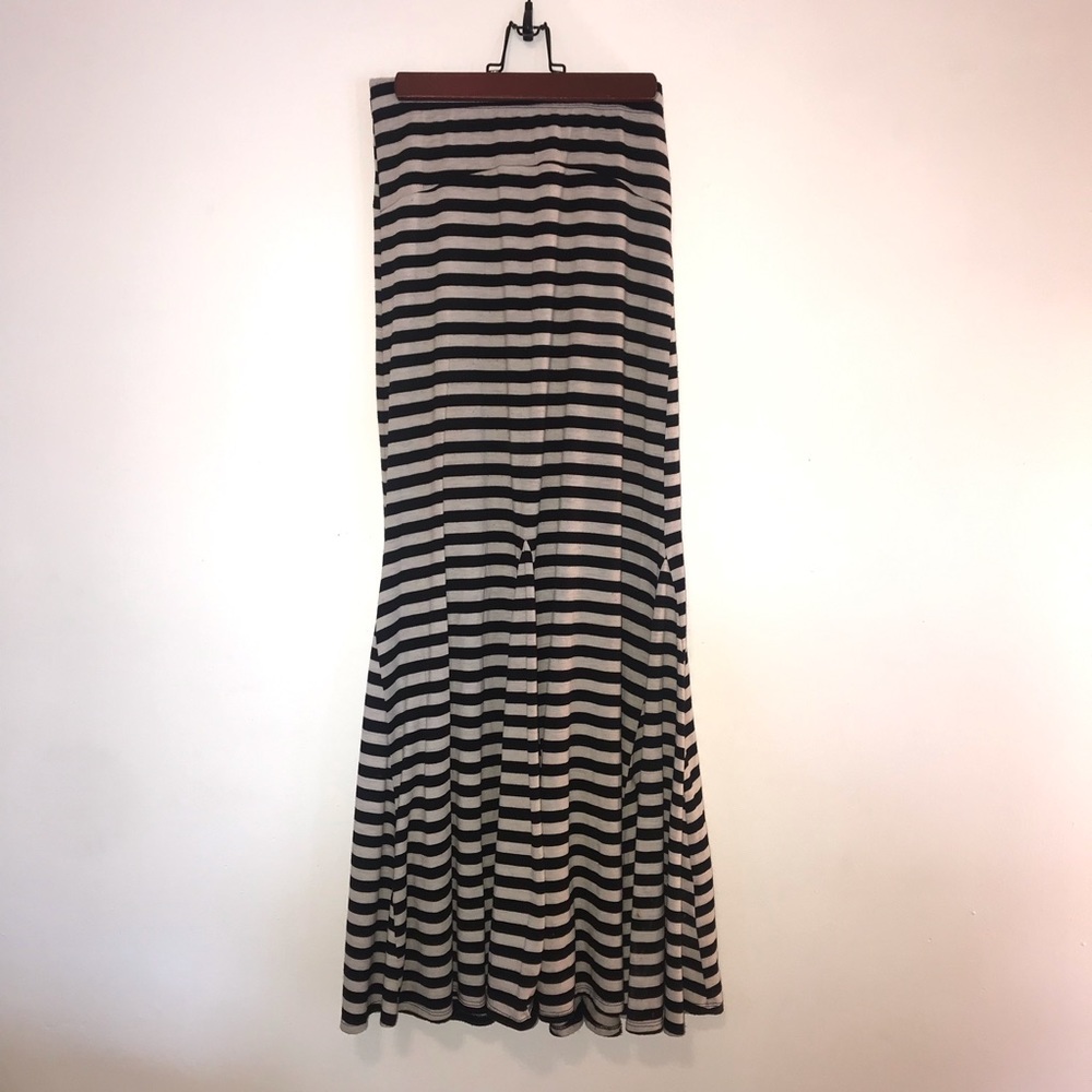 Black & White Striped Maxi Skirt